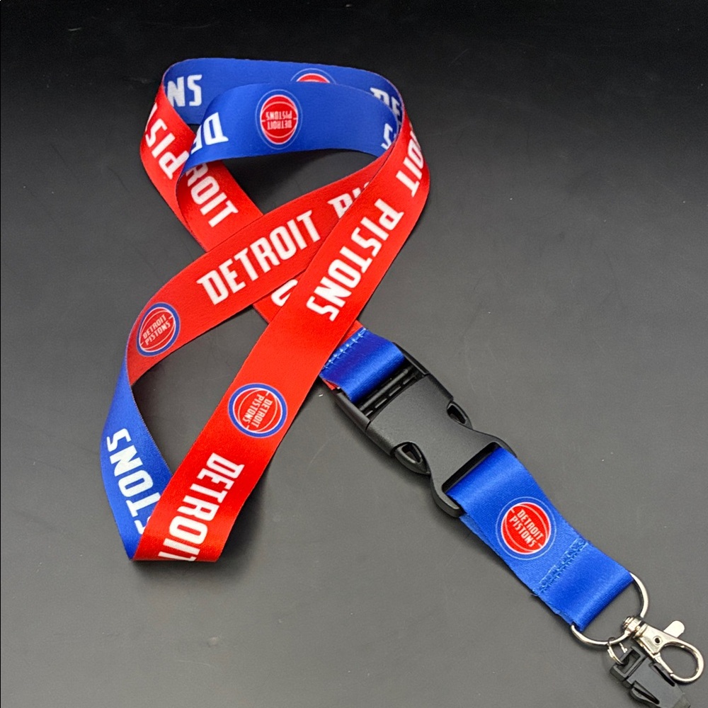 NBA Red and Blue Detroit Pistons Lanyard
